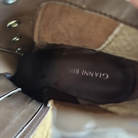 Gianni Bini Tondria Lace Up Platform Heeled Boot Graham Cracker Size 7.5 - Picture 13 of 16